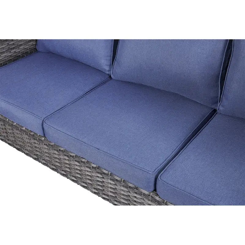 Gymojoy Set Divano Sezionale da Esterno in Rattan con Pouf e Cuscini