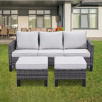 Gymojoy Set Divano Sezionale da Esterno in Rattan con Pouf e Cuscini