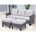 Gymojoy Set Divano Sezionale da Esterno in Rattan con Pouf e Cuscini