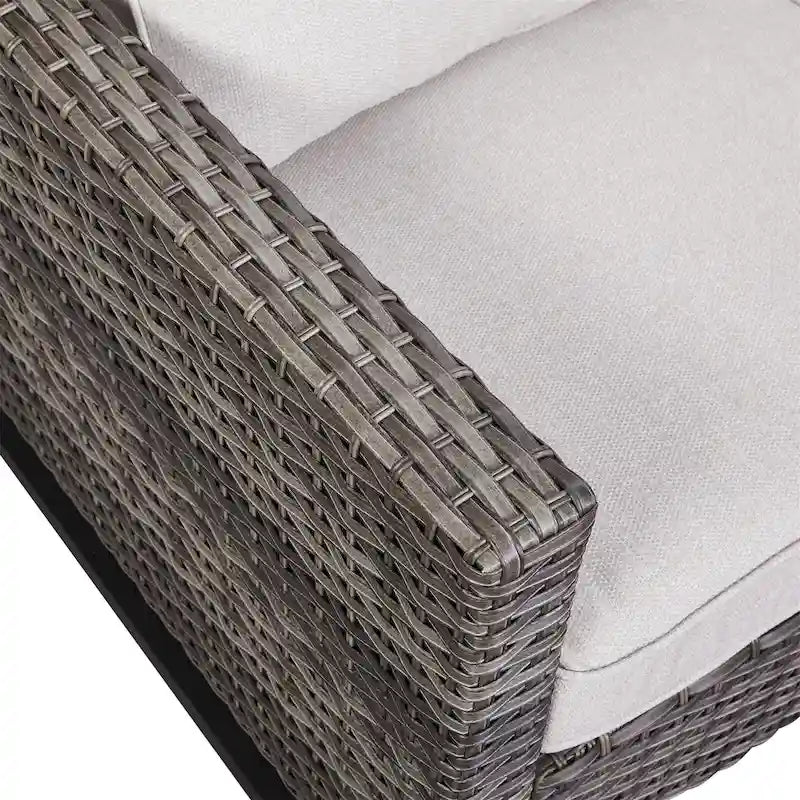 Gymojoy Set Divano Sezionale da Esterno in Rattan con Pouf e Cuscini