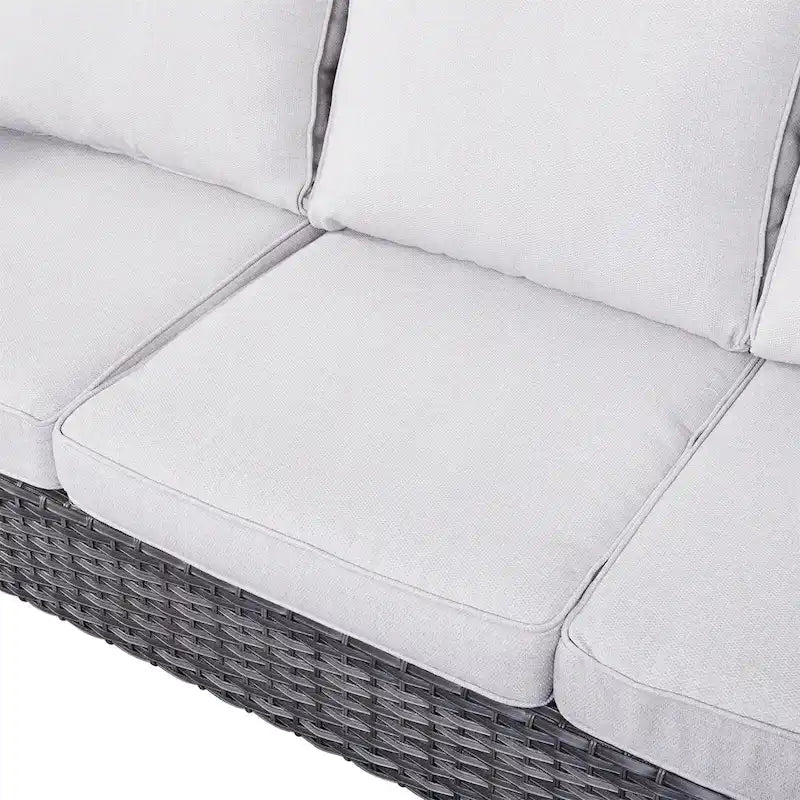 Gymojoy Set Divano Sezionale da Esterno in Rattan con Pouf e Cuscini