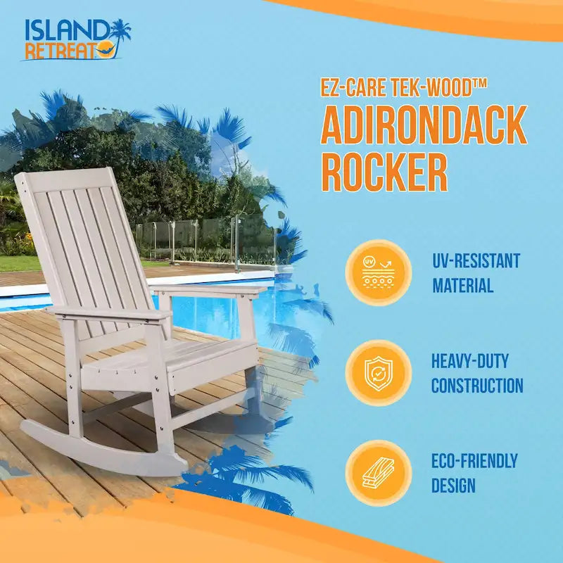 Sedia a Dondolo Adirondack "Island Retreat" in Tek-Wood Ez-Care