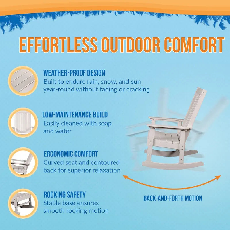 Sedia a Dondolo Adirondack "Island Retreat" in Tek-Wood Ez-Care