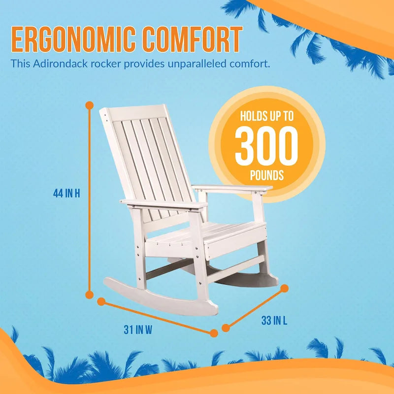 Sedia a Dondolo Adirondack "Island Retreat" in Tek-Wood Ez-Care