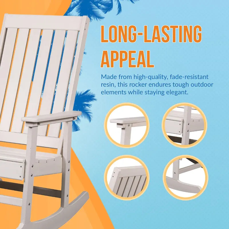 Sedia a Dondolo Adirondack "Island Retreat" in Tek-Wood Ez-Care