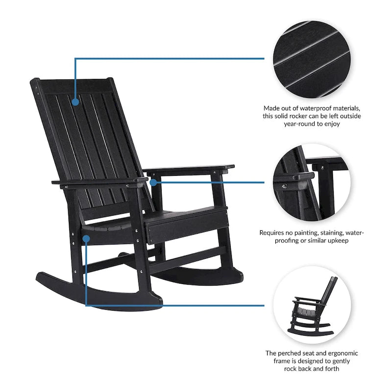Sedia a Dondolo Adirondack "Island Retreat" in Tek-Wood Ez-Care