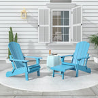 Sedia Pieghevole Poly Adirondack Seaton con Poggiapiedi Estraibile, Set da 2
