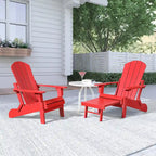 Sedia Pieghevole Poly Adirondack Seaton con Poggiapiedi Estraibile, Set da 2