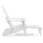 Sedia Pieghevole Poly Adirondack Seaton con Poggiapiedi Estraibile, Set da 2