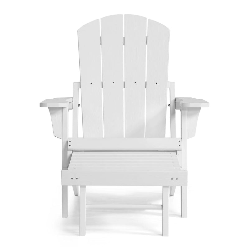 Sedia Pieghevole Poly Adirondack Seaton con Poggiapiedi Estraibile, Set da 2
