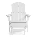 Sedia Pieghevole Poly Adirondack Seaton con Poggiapiedi Estraibile, Set da 2