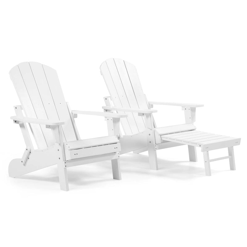 Sedia Pieghevole Poly Adirondack Seaton con Poggiapiedi Estraibile, Set da 2
