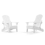 Sedia Pieghevole Poly Adirondack Seaton con Poggiapiedi Estraibile, Set da 2