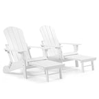 Sedia Pieghevole Poly Adirondack Seaton con Poggiapiedi Estraibile, Set da 2