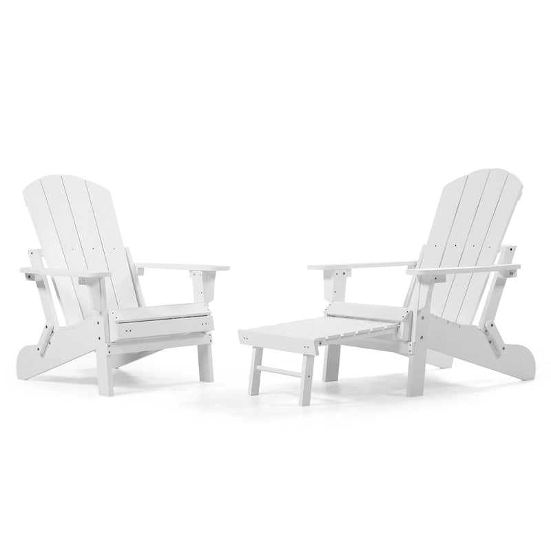 Sedia Pieghevole Poly Adirondack Seaton con Poggiapiedi Estraibile, Set da 2