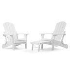 Sedia Pieghevole Poly Adirondack Seaton con Poggiapiedi Estraibile, Set da 2
