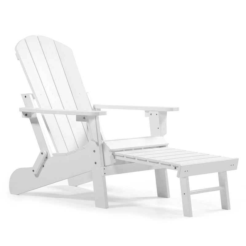 Sedia Pieghevole Poly Adirondack Seaton con Poggiapiedi Estraibile, Set da 2