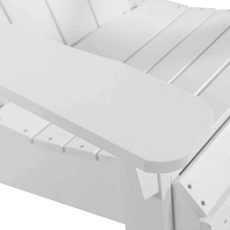 Sedia Pieghevole Poly Adirondack Seaton con Poggiapiedi Estraibile, Set da 2
