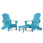 Sedia Pieghevole Poly Adirondack Seaton con Poggiapiedi Estraibile, Set da 2