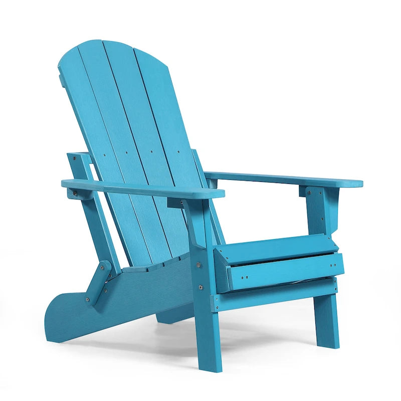 Sedia Pieghevole Poly Adirondack Seaton con Poggiapiedi Estraibile, Set da 2