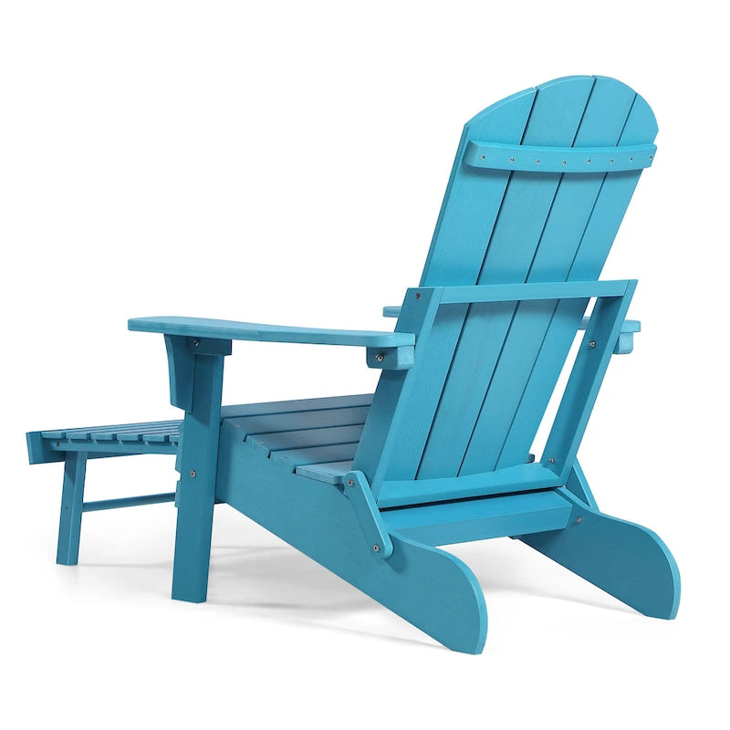Sedia Pieghevole Poly Adirondack Seaton con Poggiapiedi Estraibile, Set da 2