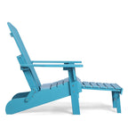 Sedia Pieghevole Poly Adirondack Seaton con Poggiapiedi Estraibile, Set da 2