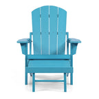 Sedia Pieghevole Poly Adirondack Seaton con Poggiapiedi Estraibile, Set da 2