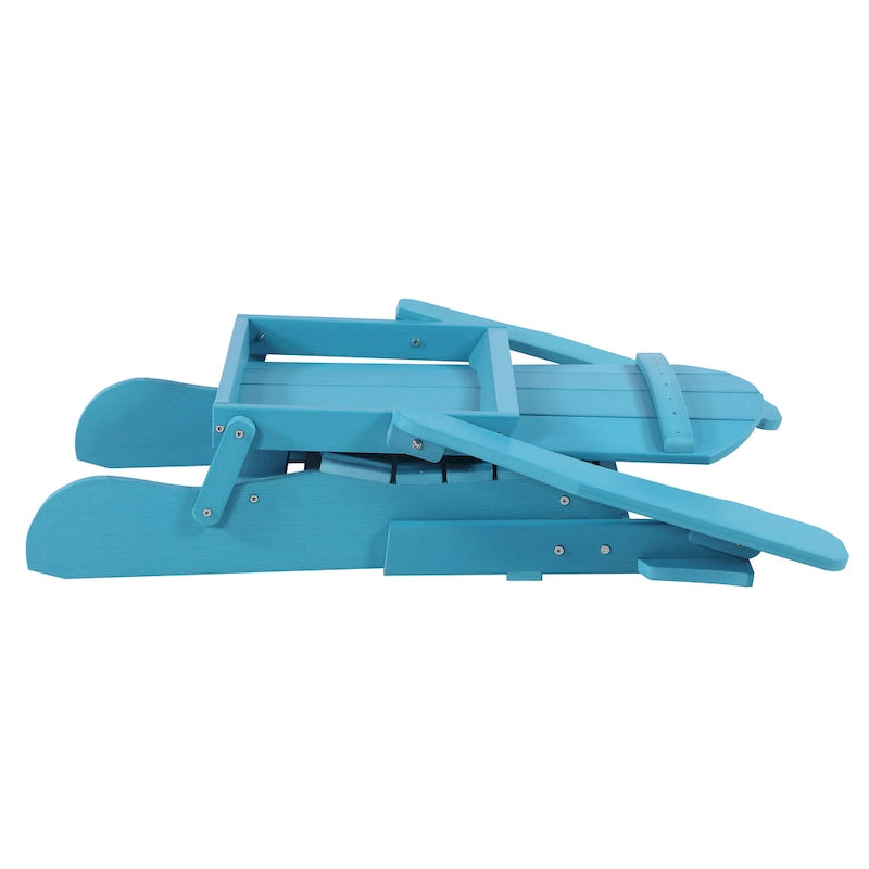 Sedia Pieghevole Poly Adirondack Seaton con Poggiapiedi Estraibile, Set da 2