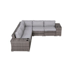 Set da 4 posti a sedere LSI in vimini/rattan con cuscini
