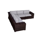 Set da 4 posti a sedere LSI in vimini/rattan con cuscini
