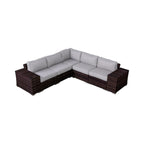 Set da 4 posti a sedere LSI in vimini/rattan con cuscini