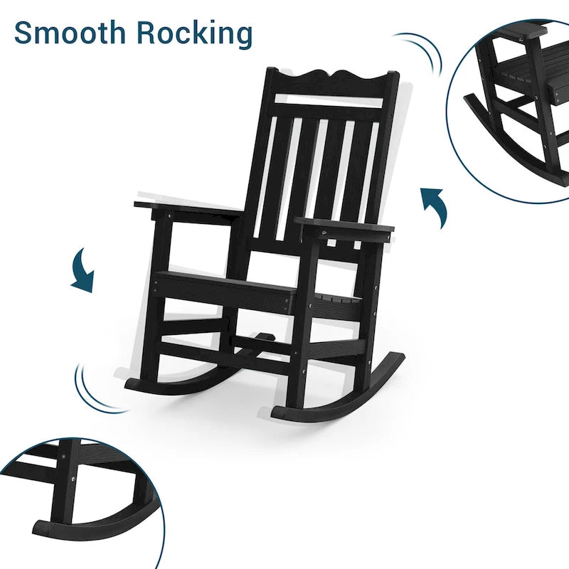 BONOSUKI Sedia a dondolo Adirondack per patio, sedia da falò resistente alle intemperie