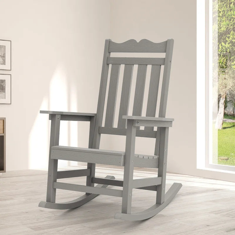 BONOSUKI Sedia a dondolo Adirondack per patio, sedia da falò resistente alle intemperie