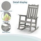 BONOSUKI Sedia a dondolo Adirondack per patio, sedia da falò resistente alle intemperie