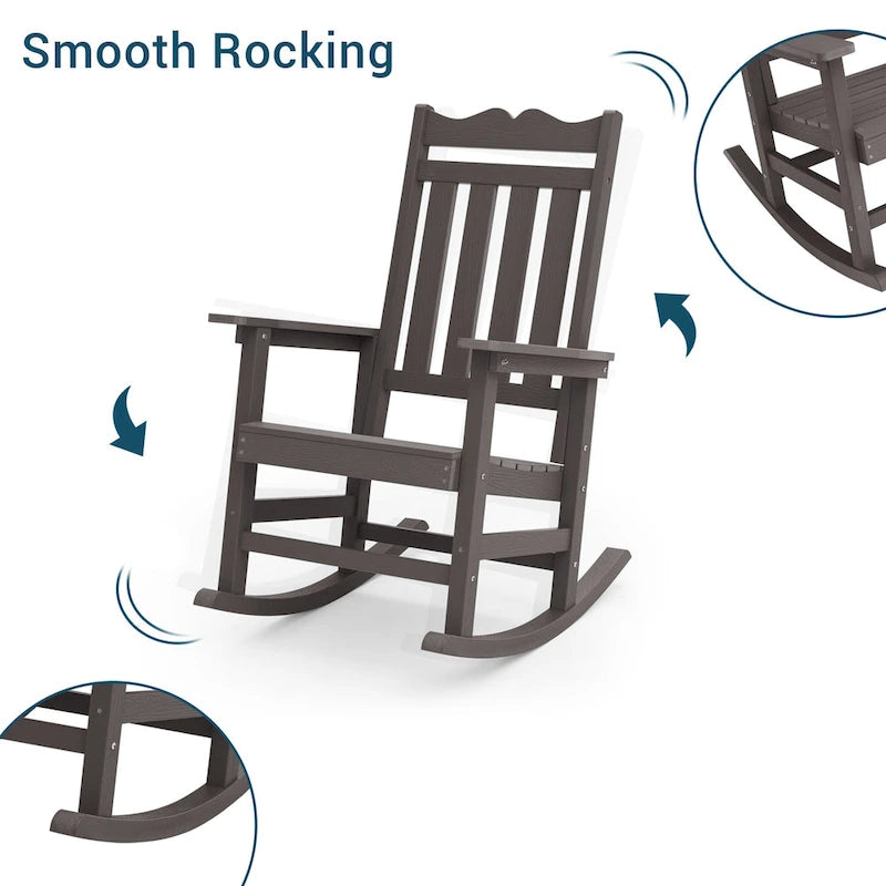 BONOSUKI Sedia a dondolo Adirondack per patio, sedia da falò resistente alle intemperie
