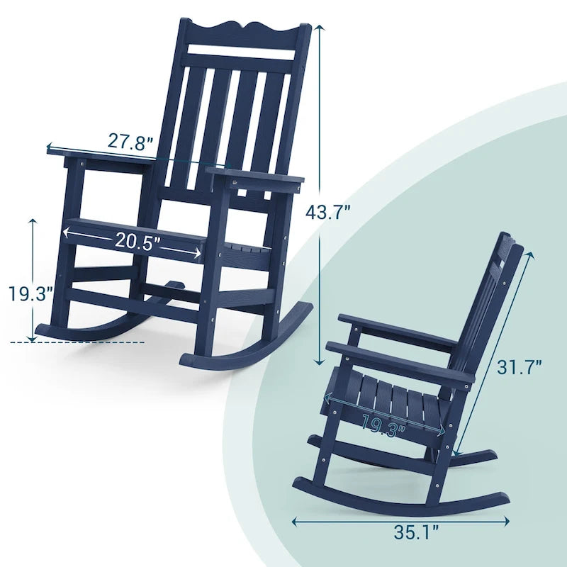 BONOSUKI Sedia a dondolo Adirondack per patio, sedia da falò resistente alle intemperie