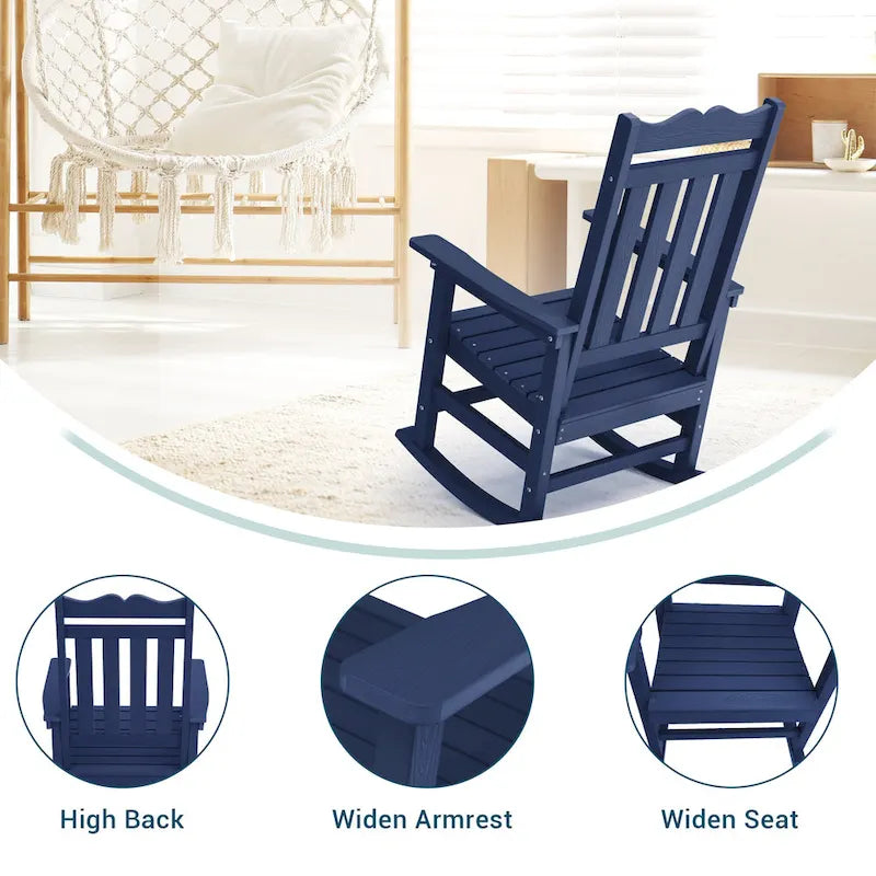 BONOSUKI Sedia a dondolo Adirondack per patio, sedia da falò resistente alle intemperie
