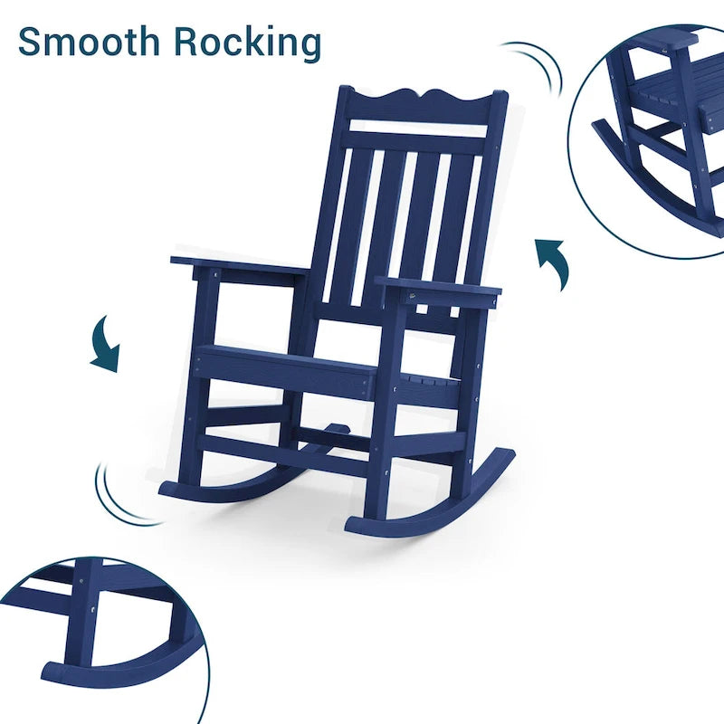 BONOSUKI Sedia a dondolo Adirondack per patio, sedia da falò resistente alle intemperie
