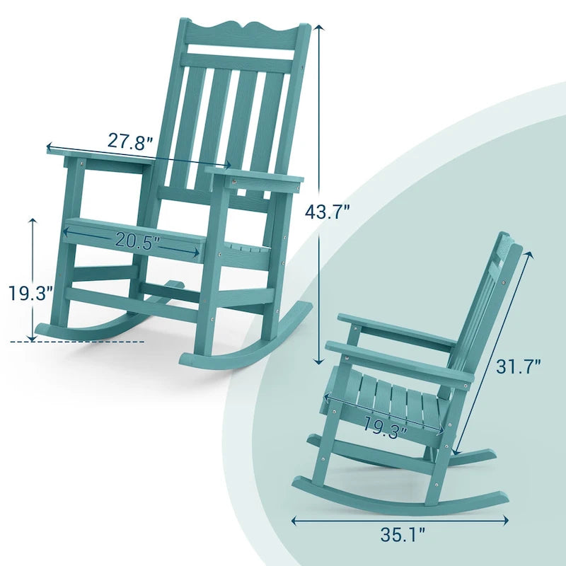 BONOSUKI Sedia a dondolo Adirondack per patio, sedia da falò resistente alle intemperie