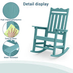 BONOSUKI Sedia a dondolo Adirondack per patio, sedia da falò resistente alle intemperie