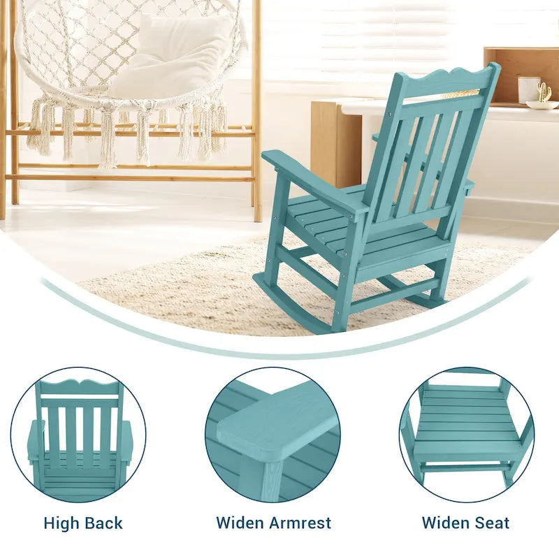 BONOSUKI Sedia a dondolo Adirondack per patio, sedia da falò resistente alle intemperie