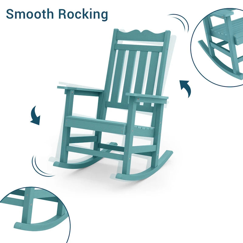 BONOSUKI Sedia a dondolo Adirondack per patio, sedia da falò resistente alle intemperie
