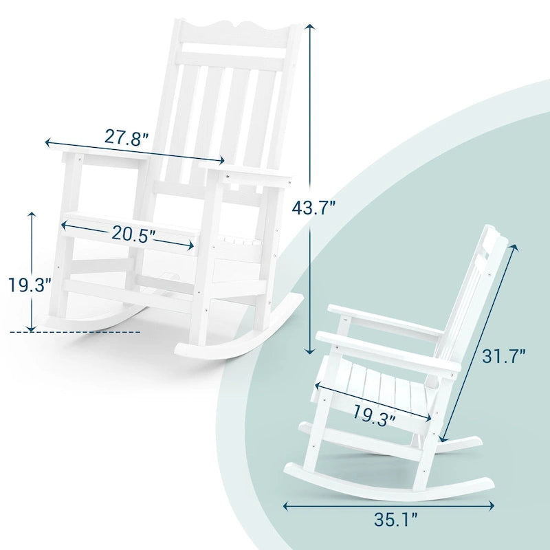 BONOSUKI Sedia a dondolo Adirondack per patio, sedia da falò resistente alle intemperie