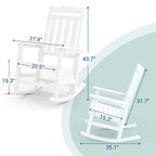 BONOSUKI Sedia a dondolo Adirondack per patio, sedia da falò resistente alle intemperie