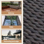 Set da conversazione per patio in vimini imbottito UPHA da 9 pezzi