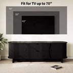 Mobile porta TV nero/marrone in stile Mid-Century con 2 cassetti, per 1 stanza