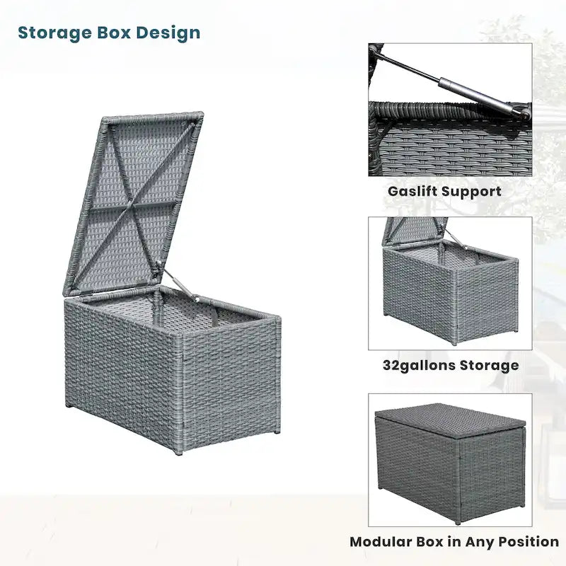 TOPMAX Set Divano da Esterno Sezionale Semicircolare a 10 Pezzi in Rattan per Patio
