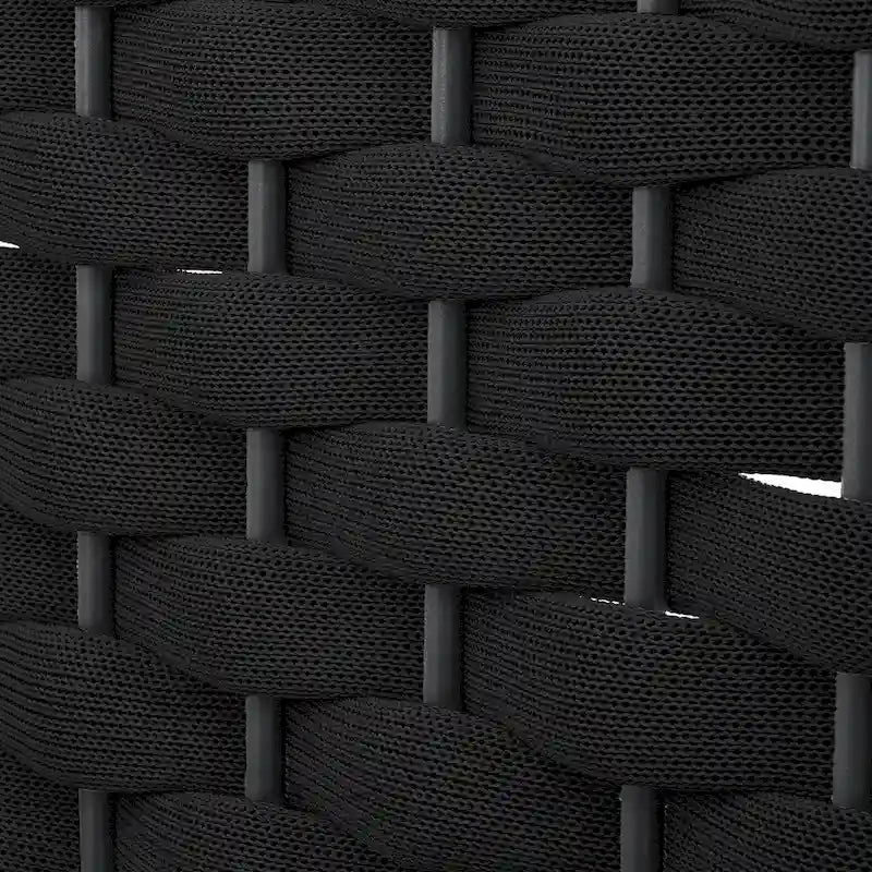 Set di mobili da esterno in corda intrecciata, divano sezionale moderno a 5 pezzi per patio con tavolo in vetro e cuscini