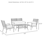 Set conversazione da esterno Alistair 4 pezzi in metallo