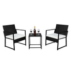 Set in Rattan da Tre Pezzi con 2 Poltrone Singole e 1 Tavolino da Caffè